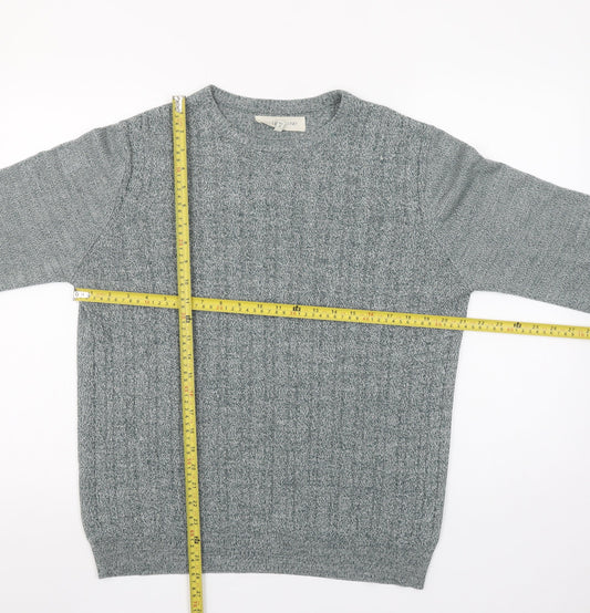 River Island Men’s Grey Knit Crew Neck Acrylic Jumper Size M