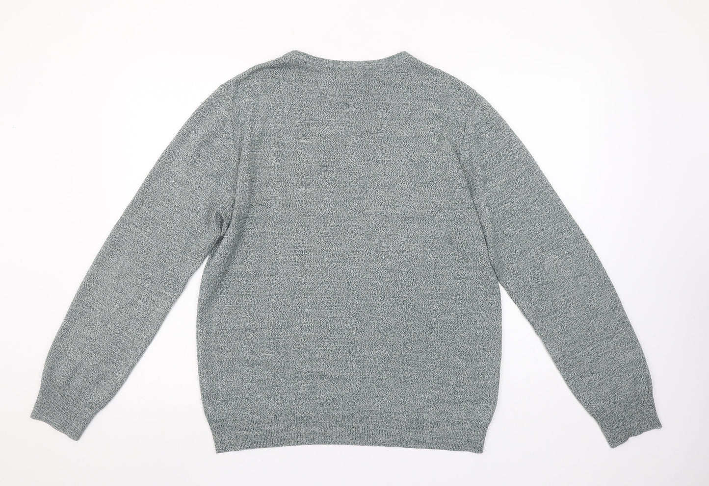 River Island Men’s Grey Knit Crew Neck Acrylic Jumper Size M