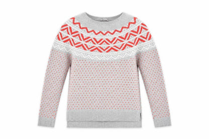 Gap Womens Grey Fair Isle Knit Jumper XS Crew Neck Long Sleeve