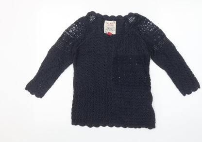 Falmer Heritage Women’s Blue Crochet Tunic Top Size 10