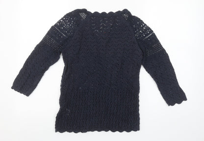Falmer Heritage Women’s Blue Crochet Tunic Top Size 10