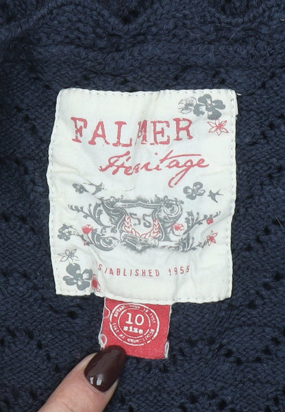 Falmer Heritage Women’s Blue Crochet Tunic Top Size 10