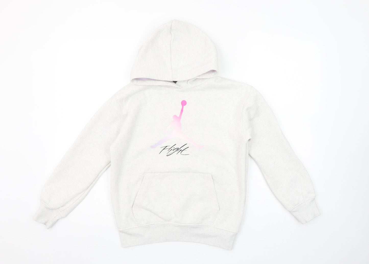 Jordan Girls Ivory Hoodie 10-12 Years Pullover Fleece Logo Hooded Sweatshirt