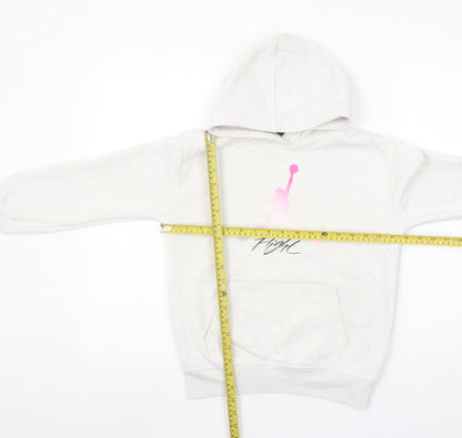 Jordan Girls Ivory Hoodie 10-12 Years Pullover Fleece Logo Hooded Sweatshirt