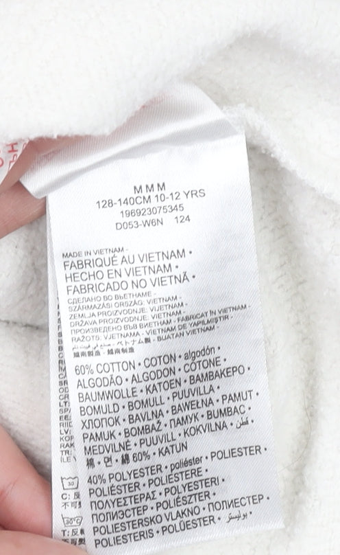 Jordan Girls Ivory Hoodie 10-12 Years Pullover Fleece Logo Hooded Sweatshirt