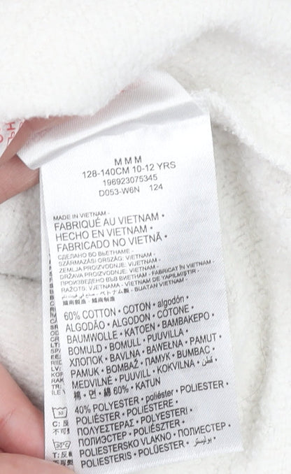 Jordan Girls Ivory Hoodie 10-12 Years Pullover Fleece Logo Hooded Sweatshirt