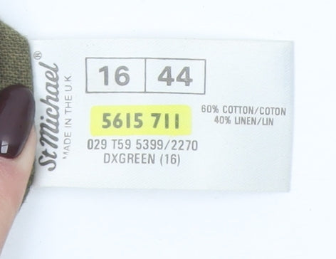 Marks and Spencer St Michael Green Linen Blend Women's Size 16 Blazer Jacket