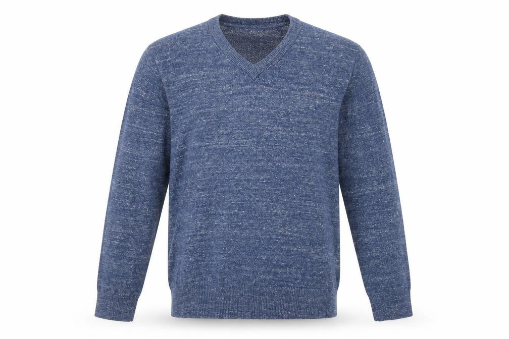 Gap Men's Blue V-Neck Cotton Blend Knit Jumper Size M