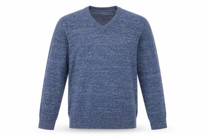Gap Men's Blue V-Neck Cotton Blend Knit Jumper Size M