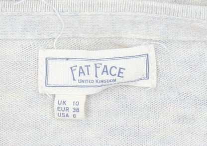 Fat Face Womens Beige Bird Print Cotton Jumper Size 10