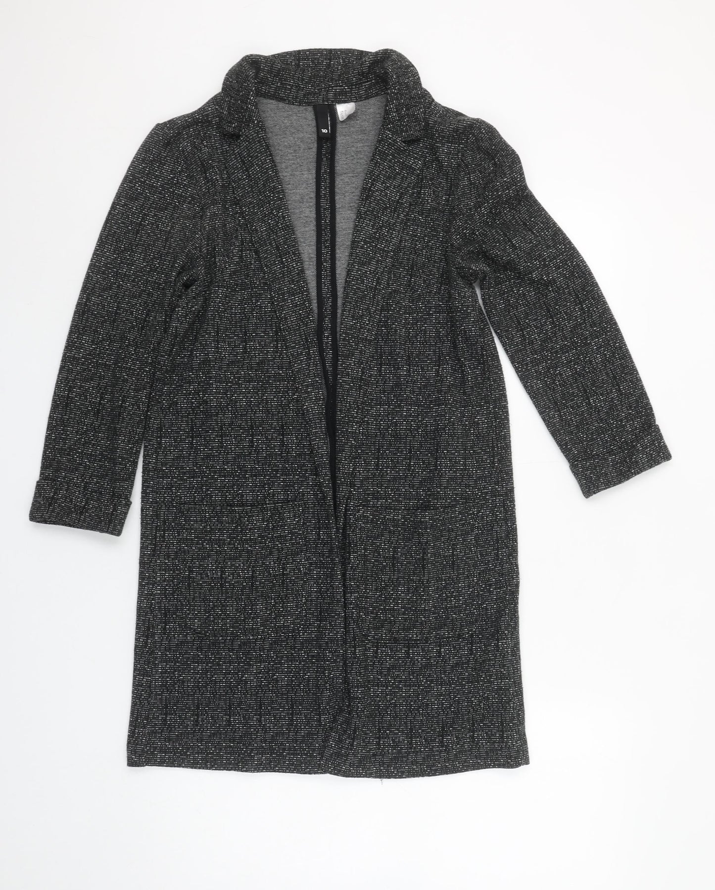 Zara Women Grey Mid-Length Woven Blazer Size 10