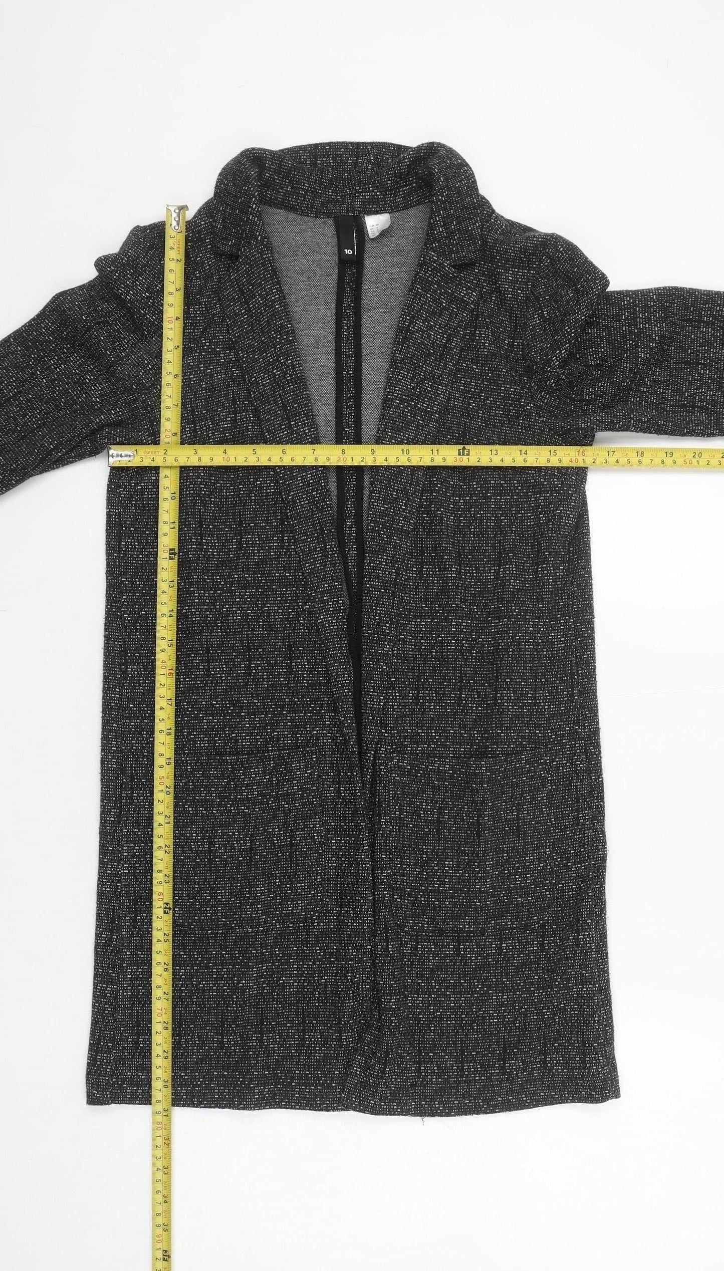 Zara Women Grey Mid-Length Woven Blazer Size 10