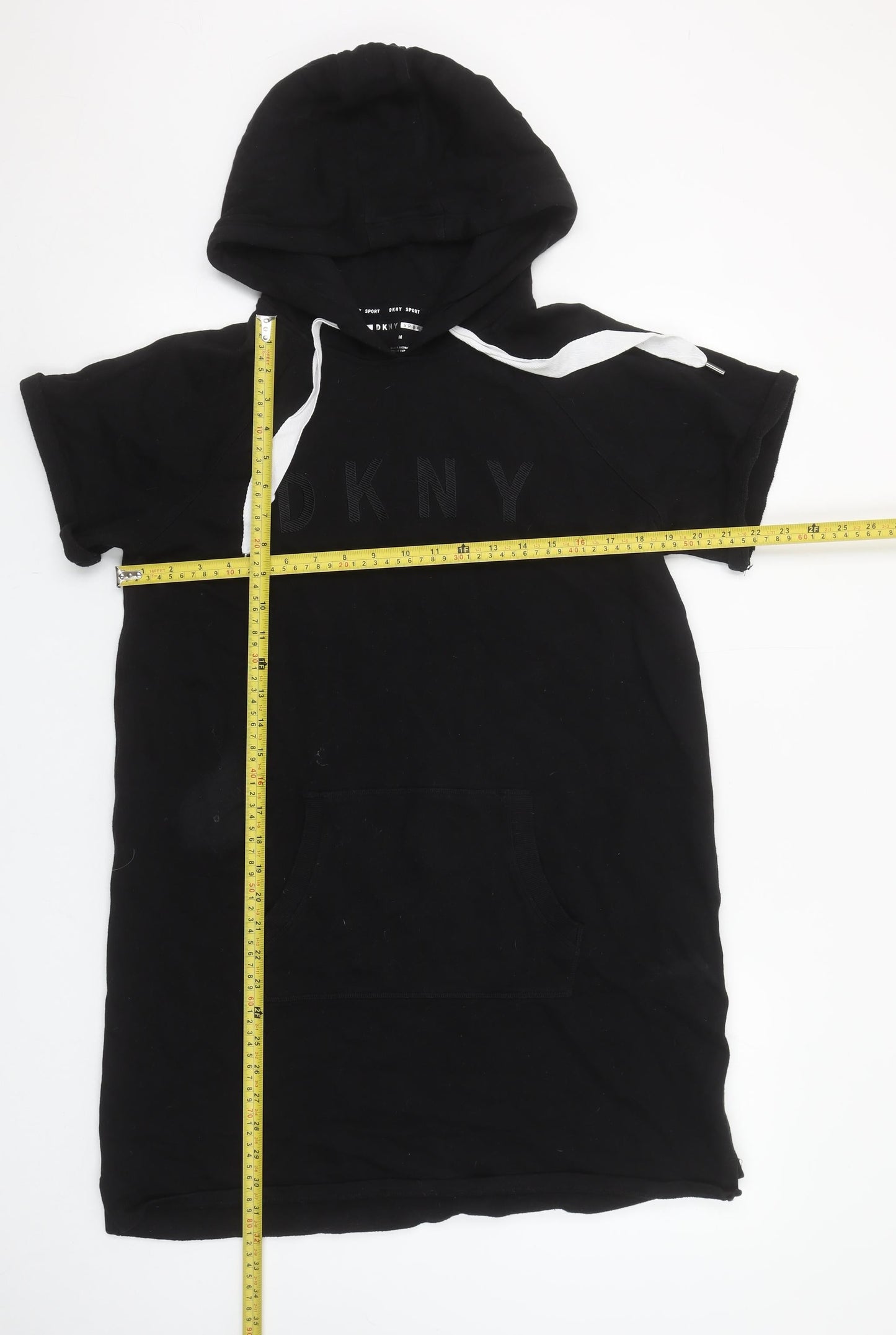 DKNY Sport Women's Black Short Sleeve Hoodie Dress Size M