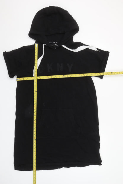 DKNY Sport Women's Black Short Sleeve Hoodie Dress Size M