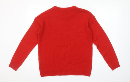 Womens UK Size XS Brave Soul Red Pullover Jumper