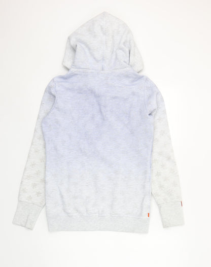 Superdry Women’s Grey Small Pullover Hoodie Vintage Graphic Cotton Blend