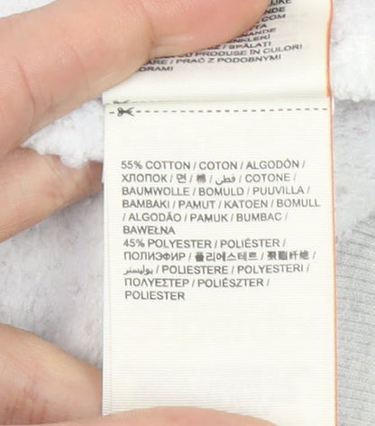 Superdry Women’s Grey Small Pullover Hoodie Vintage Graphic Cotton Blend