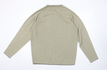 Best Direction Men's Beige V-Neck Wool Blend Jumper L