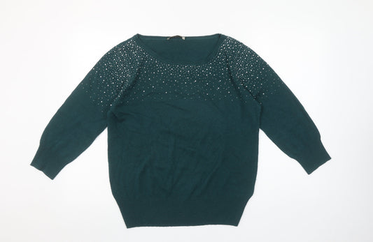 Womens UK Size L Oasis Green Pullover Jumper