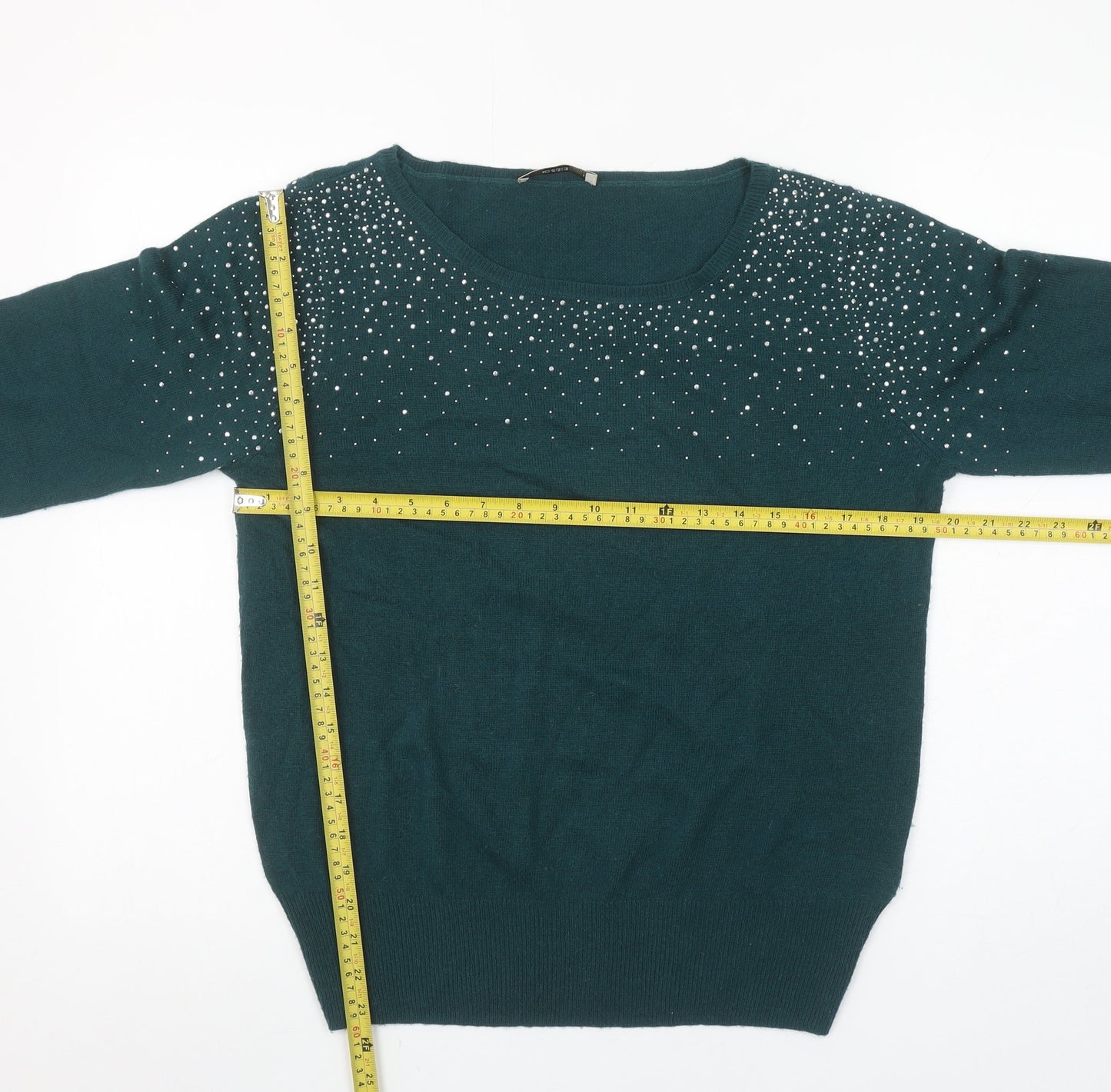 Womens UK Size L Oasis Green Pullover Jumper
