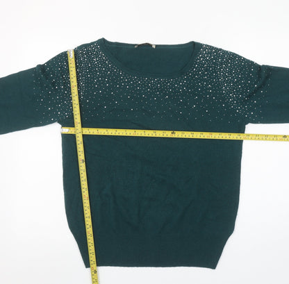 Womens UK Size L Oasis Green Pullover Jumper