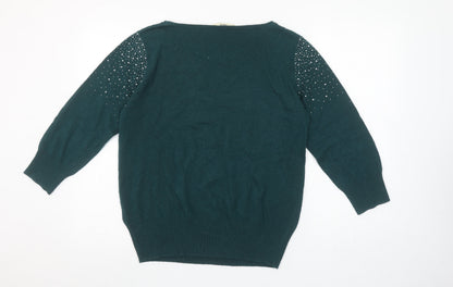 Womens UK Size L Oasis Green Pullover Jumper