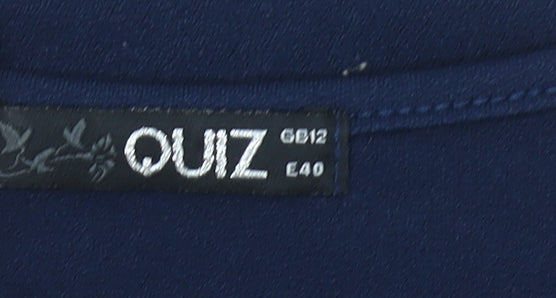 Quiz Women’s Blue 3/4 Sleeve Wrap Blouse Size 12