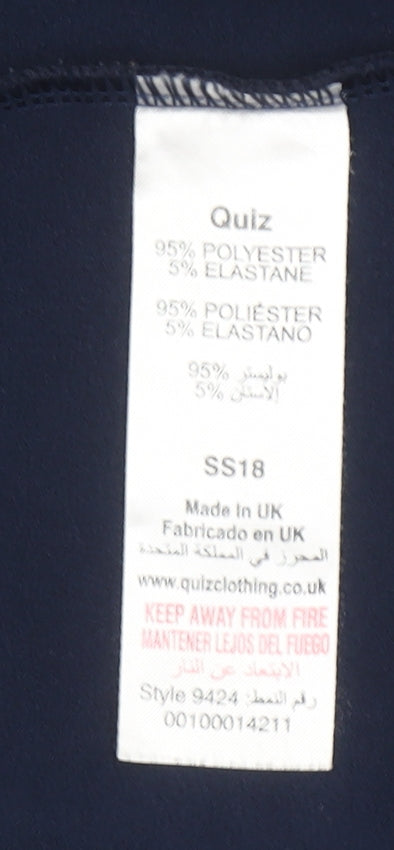 Quiz Women’s Blue 3/4 Sleeve Wrap Blouse Size 12