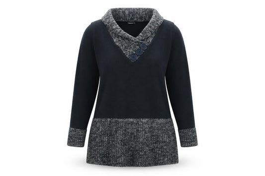 Front view of Roman Blue Knit Long Sleeve jumper, size XL