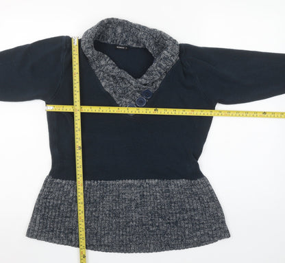 Roman Blue Knit Long Sleeve Pullover Jumper Size XL