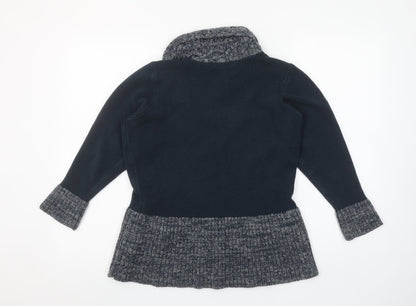 Roman Blue Knit Long Sleeve Pullover Jumper Size XL