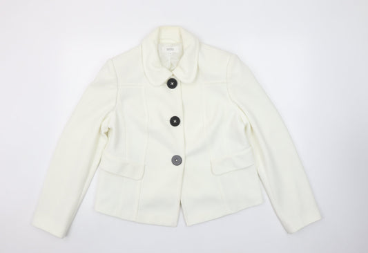 Marks and Spencer Women Ivory Size 16 Tailored Blazer Jacket