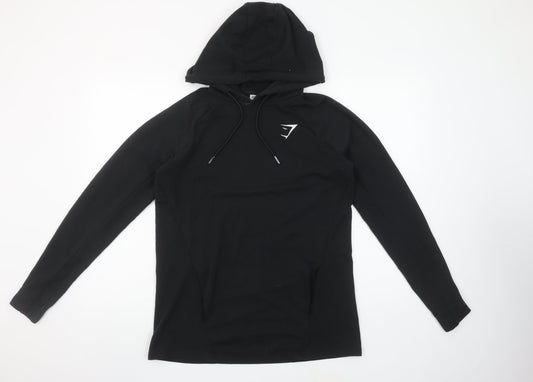 Gymshark Women's Black Pullover Hoodie Small Stretch Cotton Blend