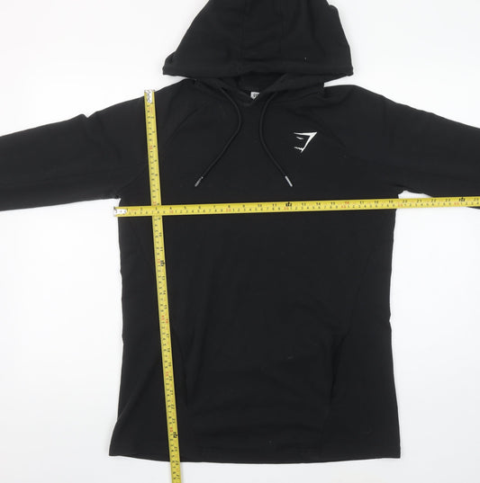 Gymshark Women's Black Pullover Hoodie Small Stretch Cotton Blend