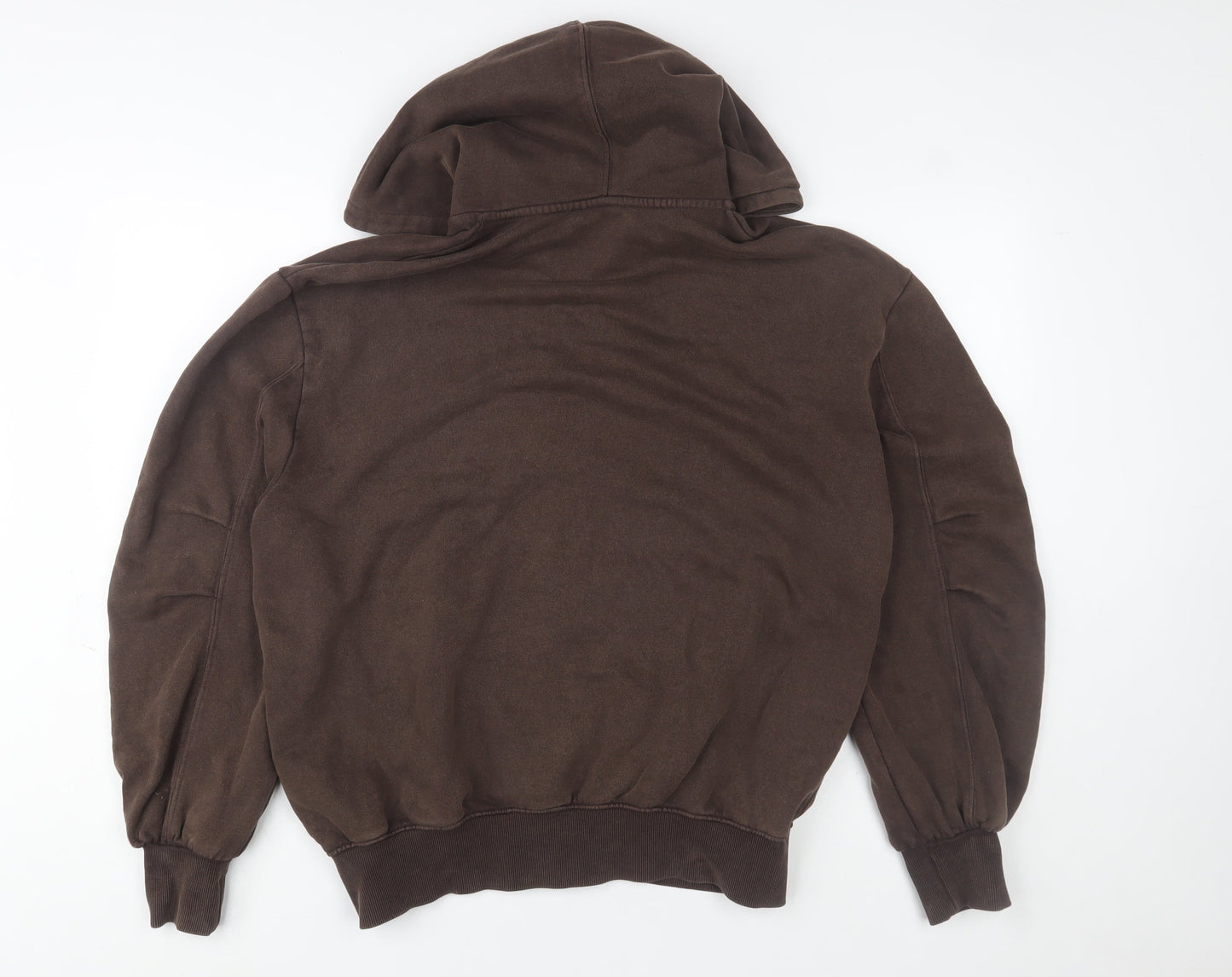 Zara Men's Brown Hooded Full Zip Fleece Lined Basic Jacket Size S