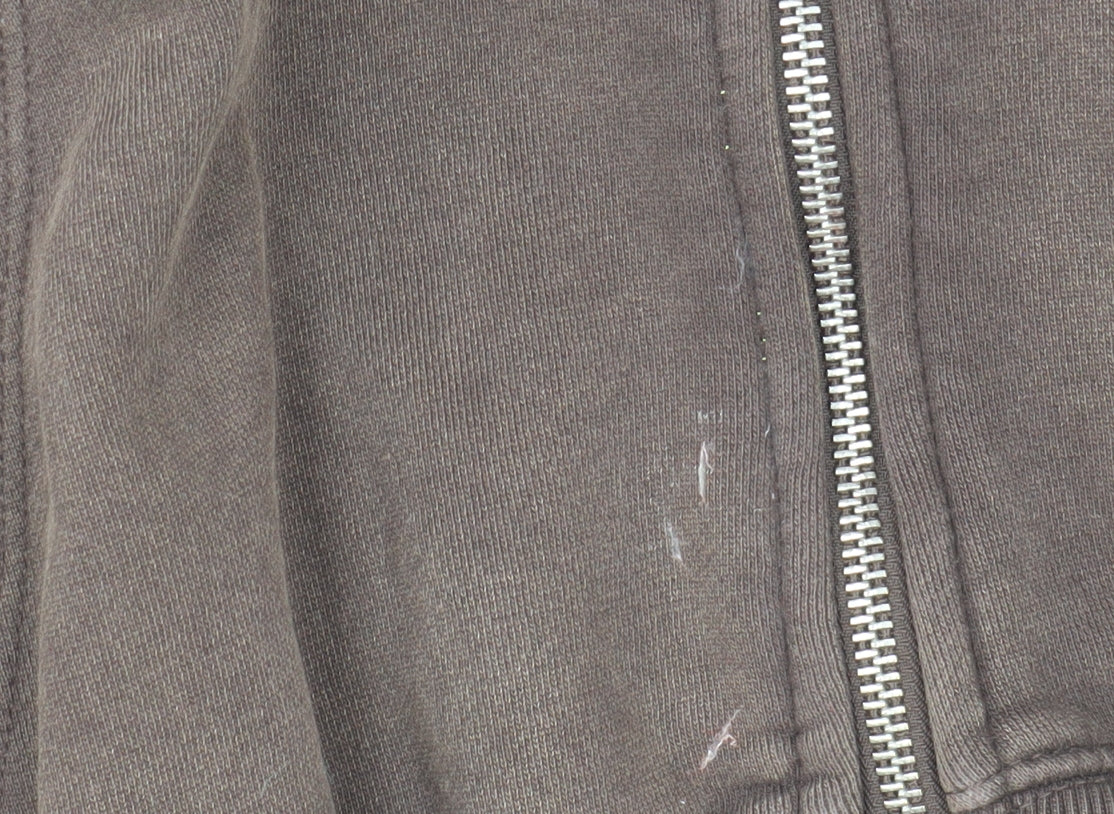 Zara Men's Brown Hooded Full Zip Fleece Lined Basic Jacket Size S