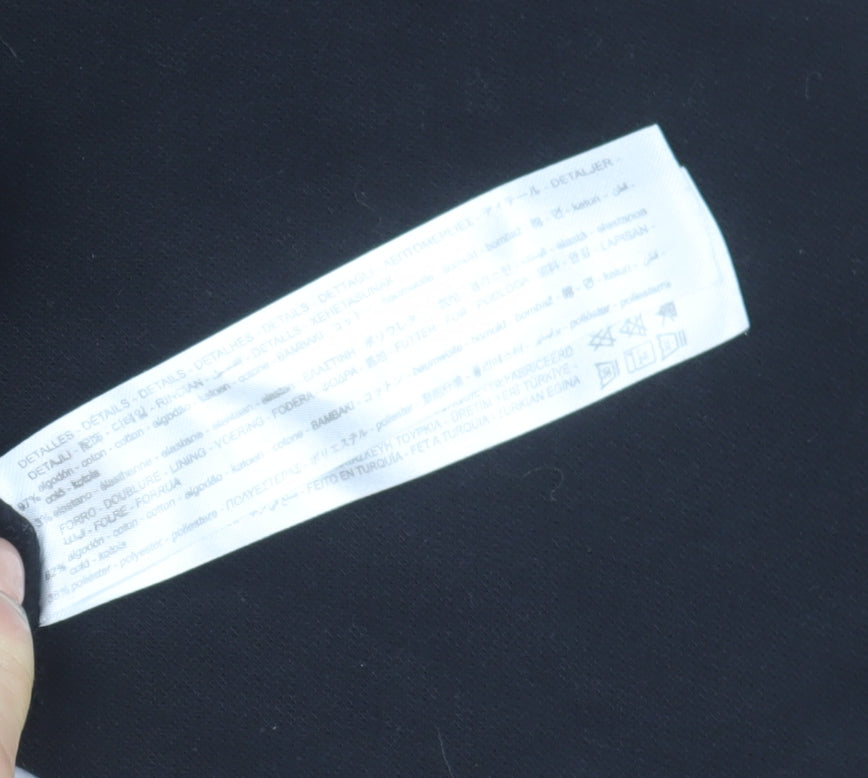 Bershka Girls Black Hoodie 10-12 Years Graphic Print Pullover Sweatshirt