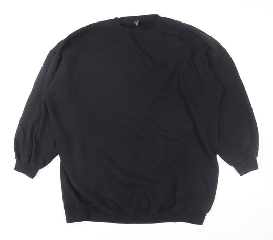 Boohoo Womens Black Size 16 Crew Neck Pullover Sweatshirt