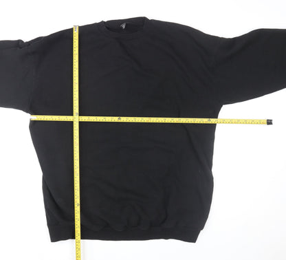 Womens UK Size 16 Boohoo Black Pullover Sweatshirt