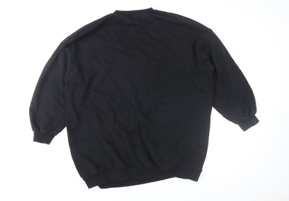 Womens UK Size 16 Boohoo Black Pullover Sweatshirt