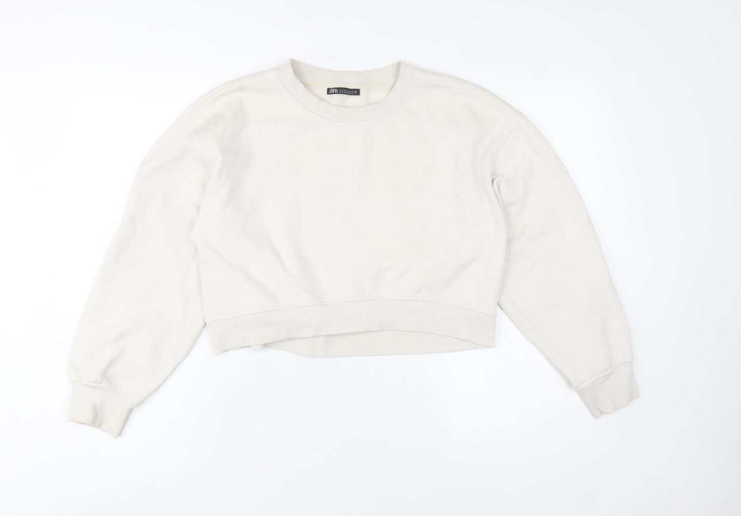 Womens UK Size S Zara Beige Pullover Sweatshirt