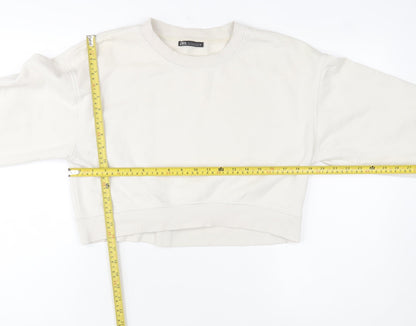 Womens UK Size S Zara Beige Pullover Sweatshirt