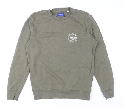 Mens UK Size S JACK & JONES Green Pullover Sweatshirt