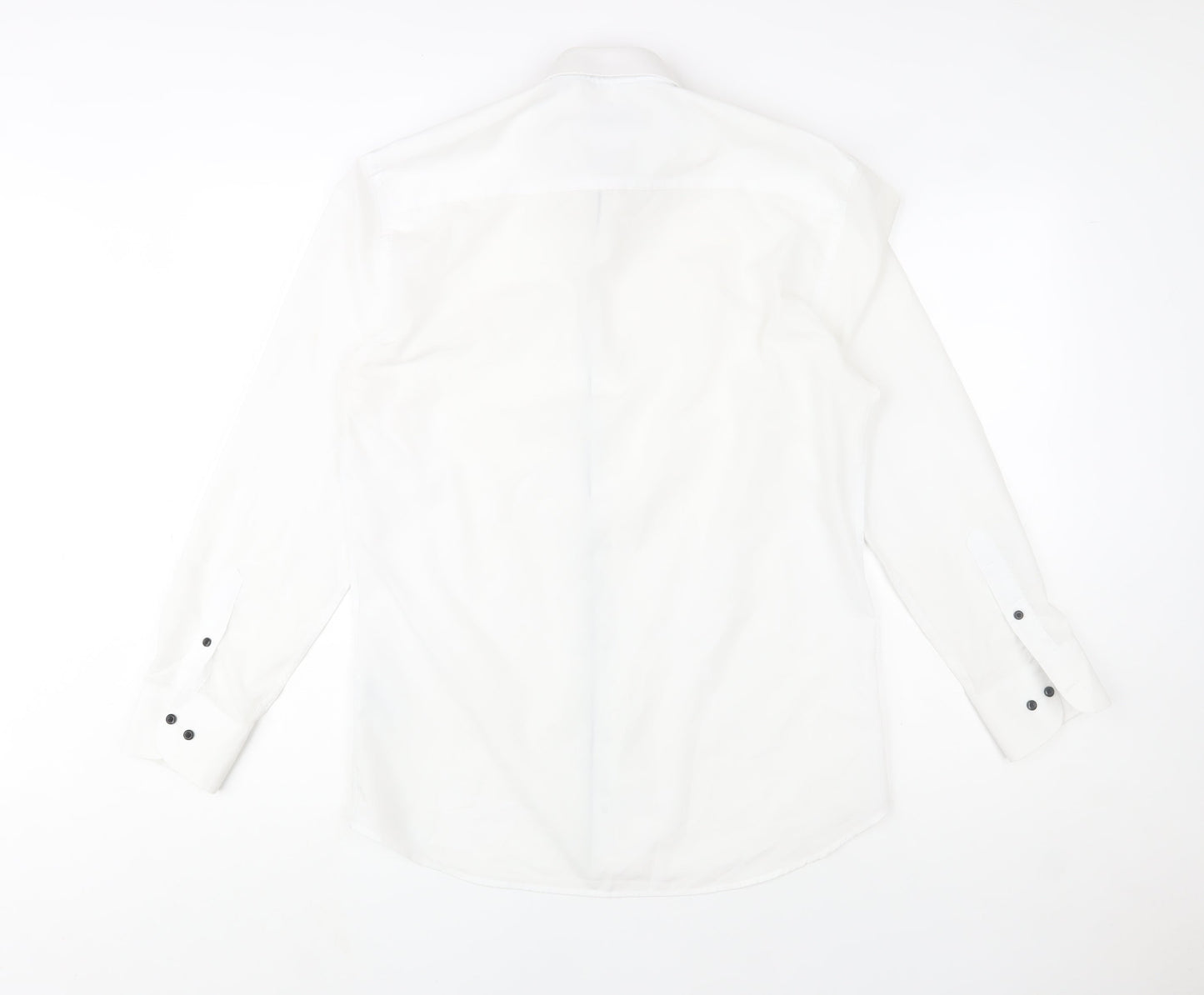 William Tailor Men's White 16 Slim Fit Long Sleeve Dress Shirt