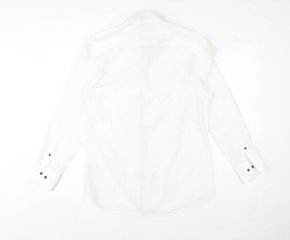 William Tailor Men's White 16 Slim Fit Long Sleeve Dress Shirt