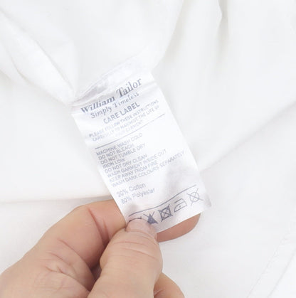 William Tailor Men's White 16 Slim Fit Long Sleeve Dress Shirt