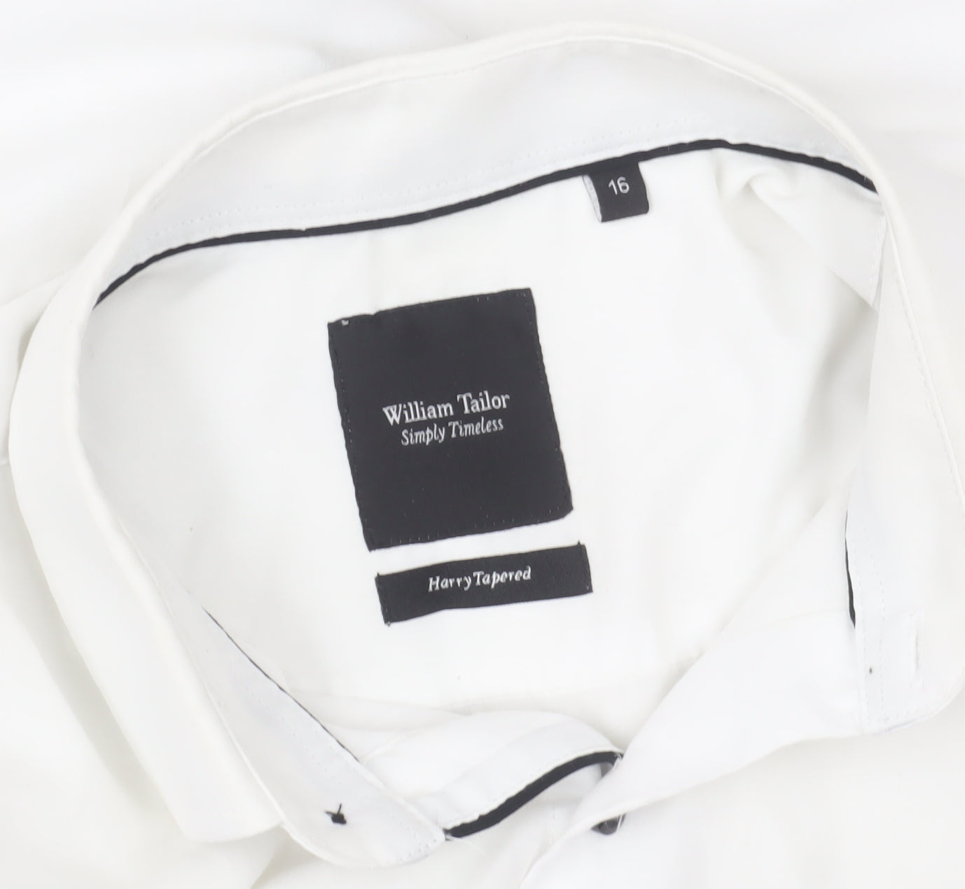 William Tailor Men's White 16 Slim Fit Long Sleeve Dress Shirt