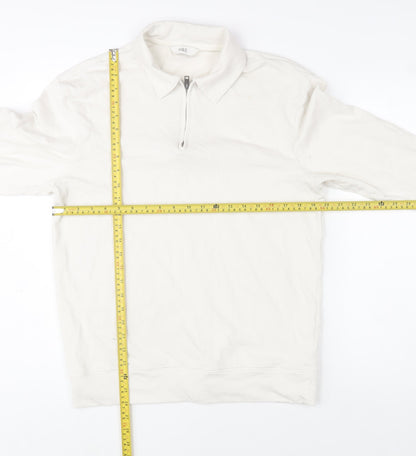 Mens UK Size M Marks and Spencer Ivory 1/2 Zip Sweatshirt