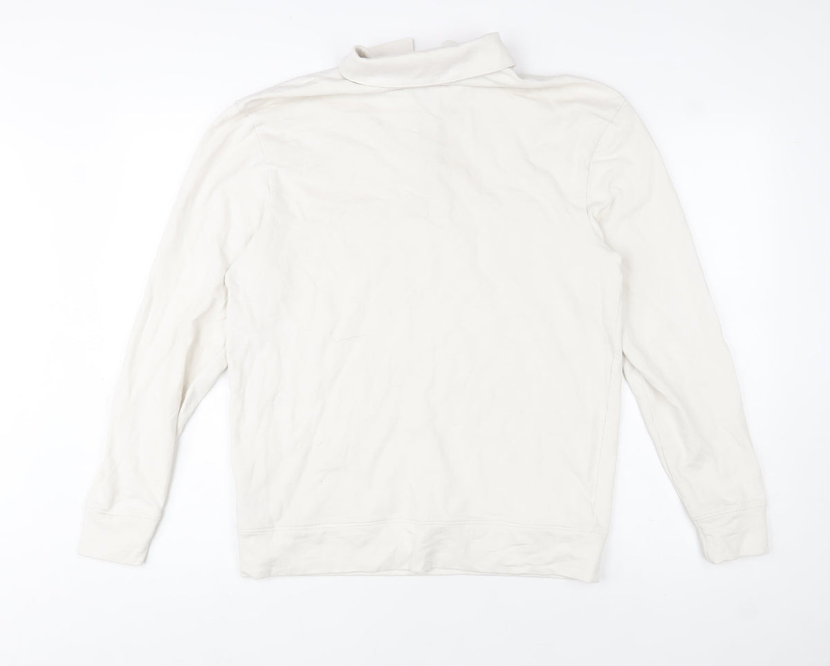 Mens UK Size M Marks and Spencer Ivory 1/2 Zip Sweatshirt