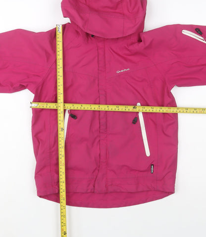 Girls UK Size 6 Years Quechua Pink Rain Coat